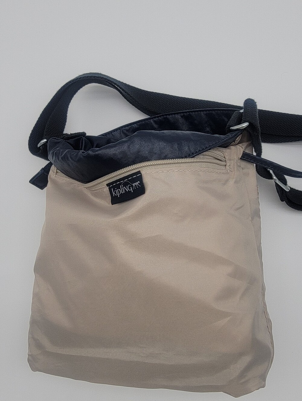 Kipling Beige Crossbody Bag with Black Strap
